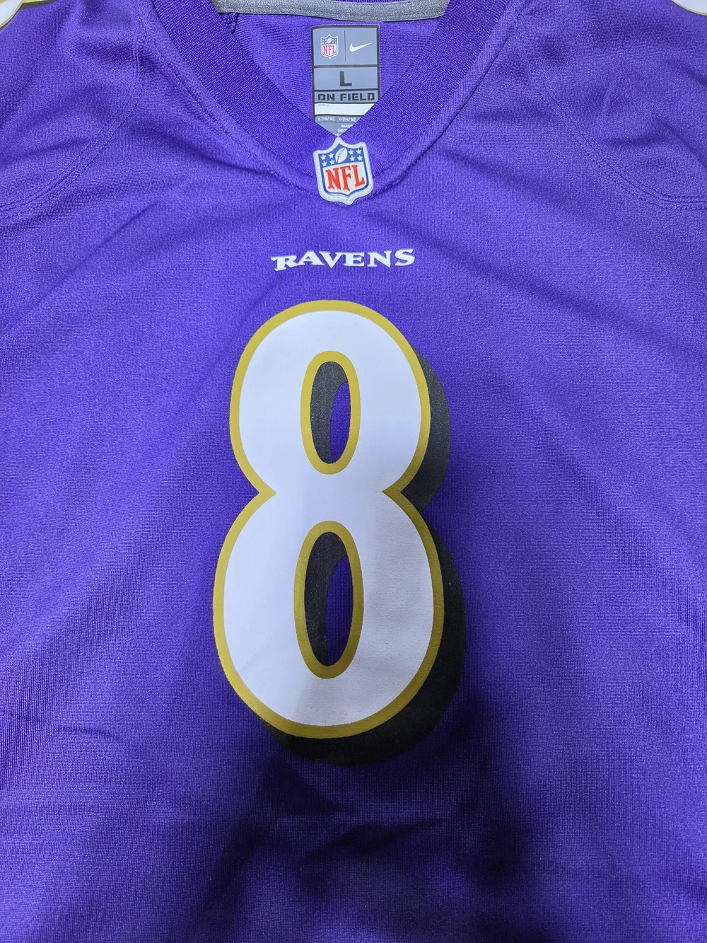 Nike Baltimore Ravens Lamar Jackson #8 Youth Large Purple NFL Jersey